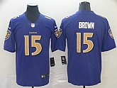 Nike Ravens 15 Marquise Brown Purple Color Rush Limited Jersey,baseball caps,new era cap wholesale,wholesale hats